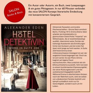 SALON Books & Bites | Der literarische Lunch | Alexander Eden - Die Hoteldetektivin | 19.10.2026 12 Uhr
